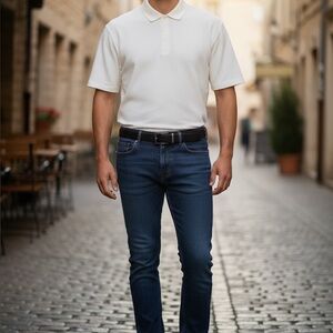 Navy Blue Slim Fit Men Dress Pants